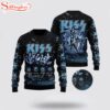 Kiss Graphics With Signatures Snowy Night Holiday Ugly Merry Christmas Sweater