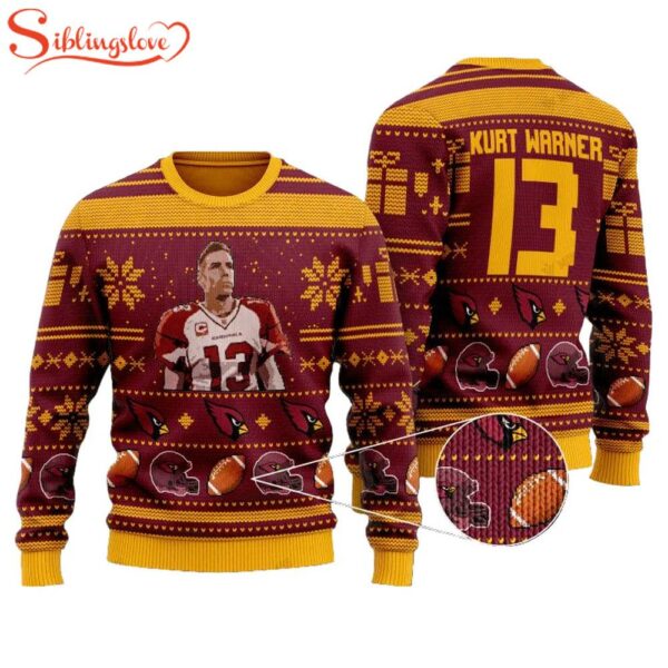 Kurt Warner 13 Arizona Cardinals Ugly Christmas Sweater