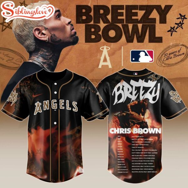 L A Angels X Chris Brown Breezy Bowl Xx Stadium World Tour 2025 Baseball Jersey Shirt