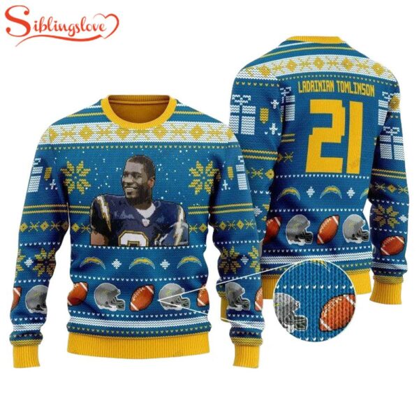Ladainian Tomlinson Los Angeles Chargers Ugly Christmas Sweater
