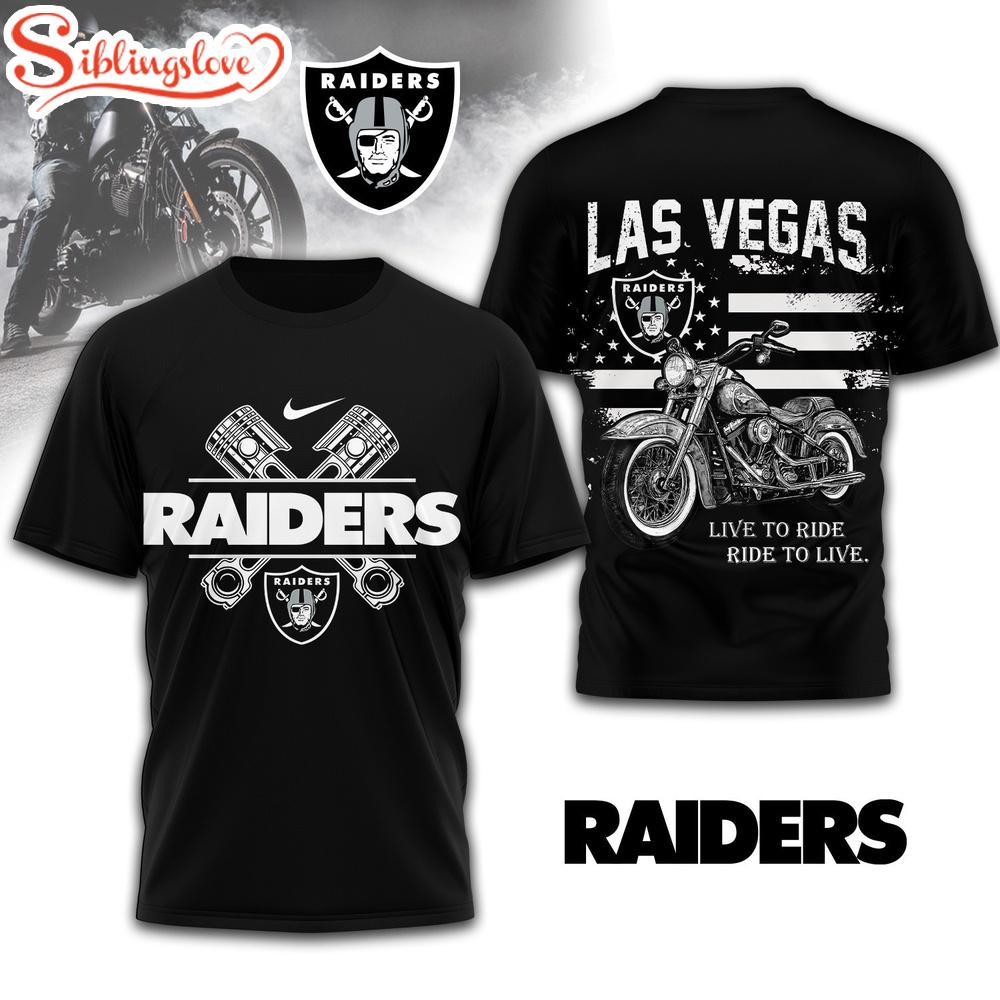 Las Vegas Raiders NFL Biker 3D T-Shirt 1 Las Vegas Raiders NFL Biker 3D T-Shirt