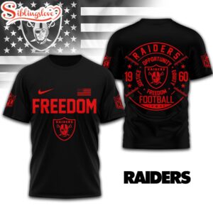 Las Vegas Raiders NFL Opportunity Equity Freedom Justice 3D T-Shirt