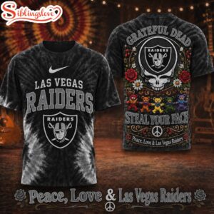 Las Vegas Raiders NFL Peace Love Greateful 3D T-Shirt