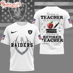 Las Vegas Raiders NFL Teacher Honor 3D T-Shirt