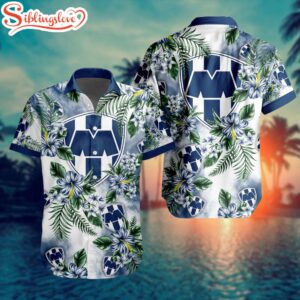 LIGA MX C.F. Monterrey Flowers Hawaiian Shirts For Fans