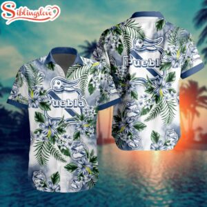 LIGA MX Club Puebla Flowers Hawaiian Shirts For Fans
