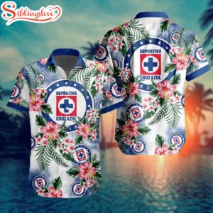 LIGA MX Cruz Azul Flowers Hawaiian Shirts For Fans