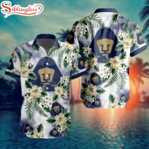 LIGA MX Pumas UNAM Flowers Hawaiian Shirts For Fans