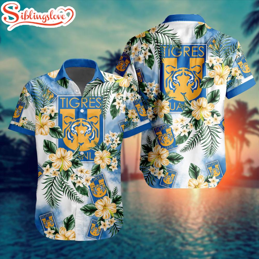 LIGA MX Tigres UANL Flowers Hawaiian Shirts For Fans 1 LIGA MX Tigres UANL Flowers Hawaiian Shirts For Fans