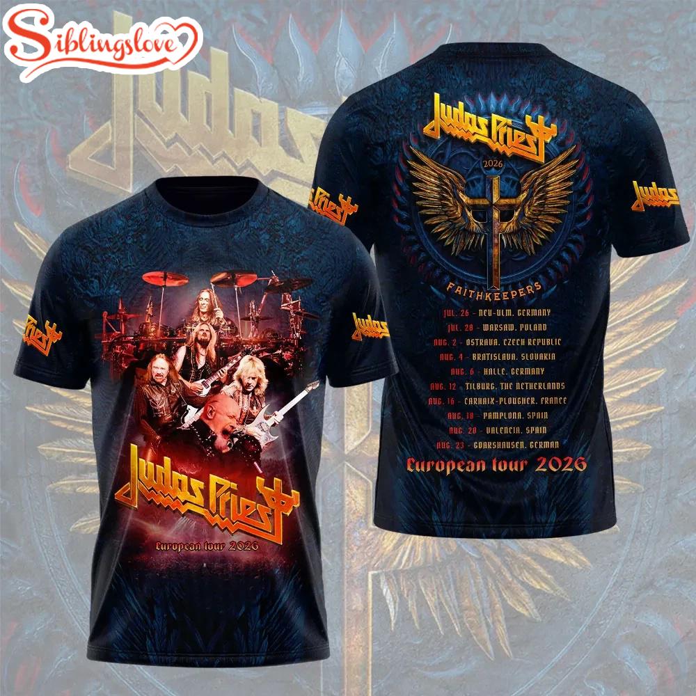 Limitted Edition Judas Priest Tour 2026 3D Shirt For Fans Limitted Edition Judas Priest Tour 2026 3D Shirt For Fans