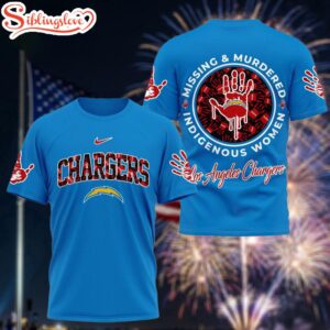 Los Angeles Chargers Missing & Murdered Indigenous Women Awareness 3D T-Shirt