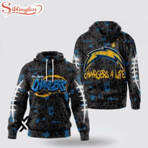 Los Angeles Chargers NFL Special Graffiti My Team 4 Life 3D Shirt