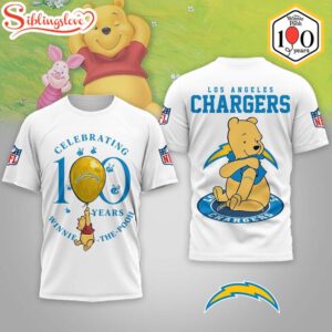 Los Angeles Chargers NFL Winnie The Pooh 100th Anniversary 3D Shirt For Fans