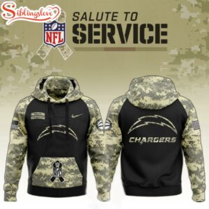 Los Angeles Chargers Salute to Service Hoodie 3D Shirt For Fans