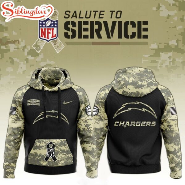 Los Angeles Chargers Salute to Service Hoodie 3D Shirt For Fans