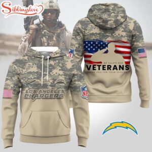 Los Angeles Chargers We Salute Our Veteran Thank You For Your Service 3D Shirt