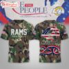 Los Angeles Rams NFL 250 Years of America Camo 3D T-Shirt