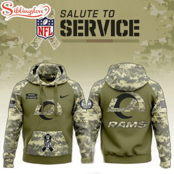 Los Angeles Rams Salute to Service Hoodie 3D Shirt