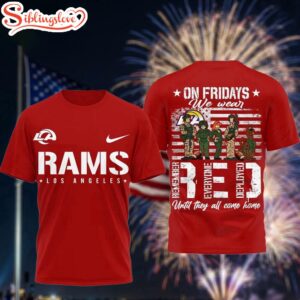 Los Angeles Rams Scooby-Doo Red Friday Military 3D T-Shirt