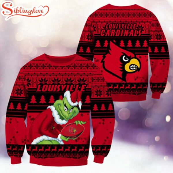 Louisville Cardinals NCAA Grinch Ugly Christmas Sweater