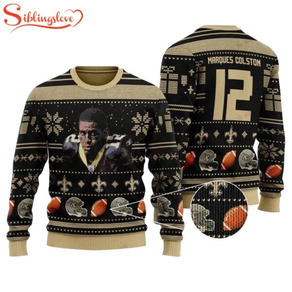 Marquez Callaway 12 New Orleans Saints Ugly Christmas Sweater