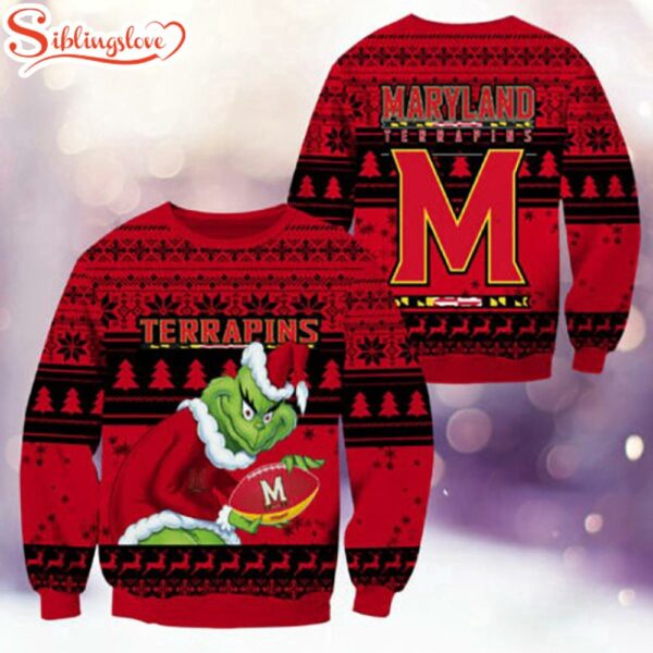 Maryland Terrapins NCAA Grinch Ugly Christmas Sweater
