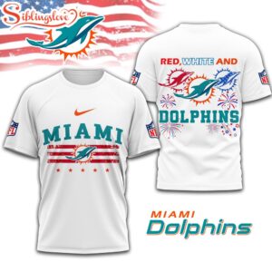 Miami Dolphins 4th Of July 3D T-Shirt For Fans
