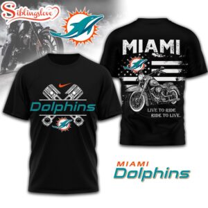 Miami Dolphins NFL Biker 3D T-Shirt
