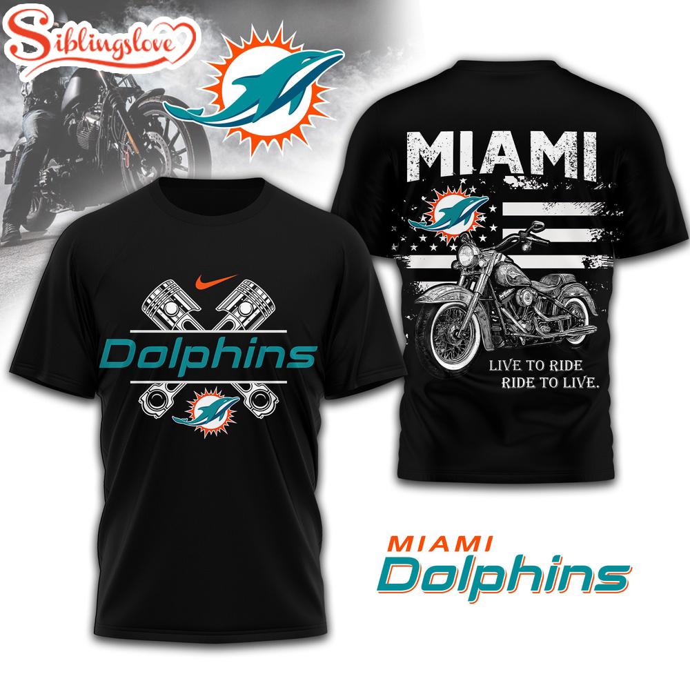 Miami Dolphins NFL Biker 3D T-Shirt 1 Miami Dolphins NFL Biker 3D T-Shirt