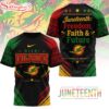 Miami Dolphins NFL Juneteeth Freedom Faith And Future 3D T-Shirt
