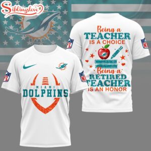 Miami Dolphins NFL Teacher Honor 3D T-Shirt