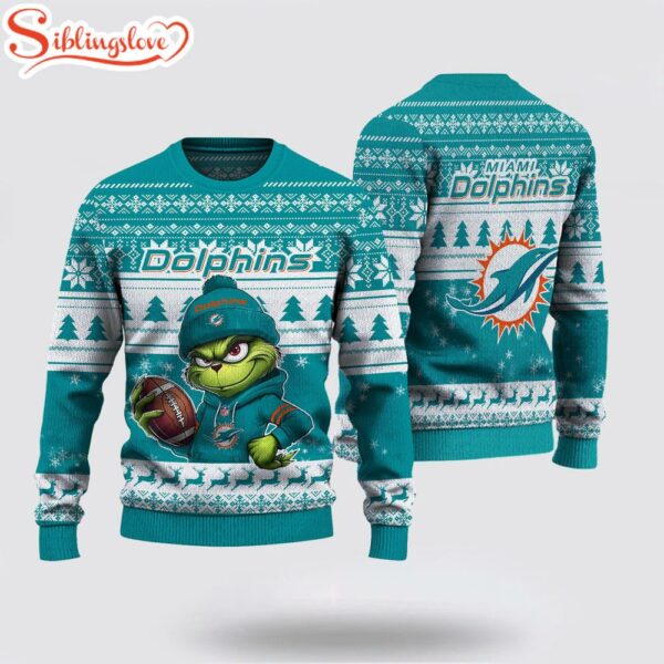 Miami Dolphins NFL The Grinch Ugly Christmas Sweater