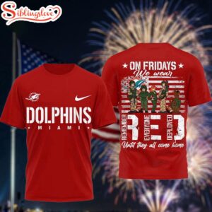 Miami Dolphins Scooby-Doo Red Friday Military 3D T-Shirt