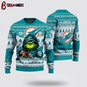 Miami Dolphins The Grinch Ugly Christmas Sweater