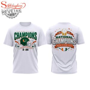 Miami Hurricanes Champions 2026 3D Shirt