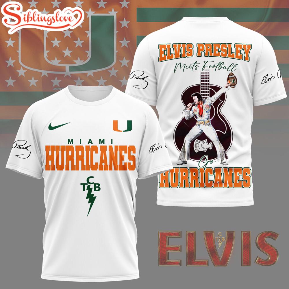 Miami Hurricanes NCAA Elvis Presley 3D Shirt Gifts For Fans Miami Hurricanes NCAA Elvis Presley 3D Shirt Gifts For Fans