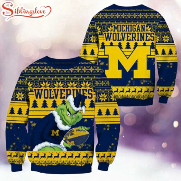 Michigan Wolverines NCAA Grinch Ugly Christmas Sweater