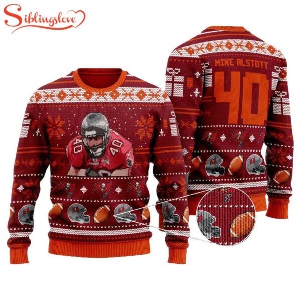 Mike Alstott 40 Tampa Bay Buccaneers Ugly Christmas Sweater