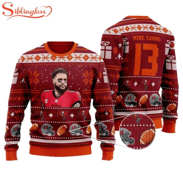 Mike Evans 13 Tampa Bay Buccaneers Ugly Christmas Sweater