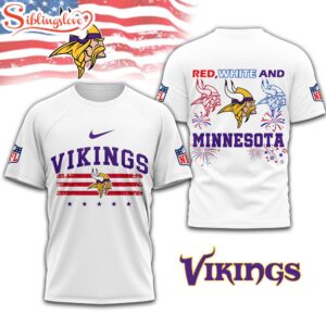 Minnesota Vikings 4th Of July 3D T-Shirt For Fans