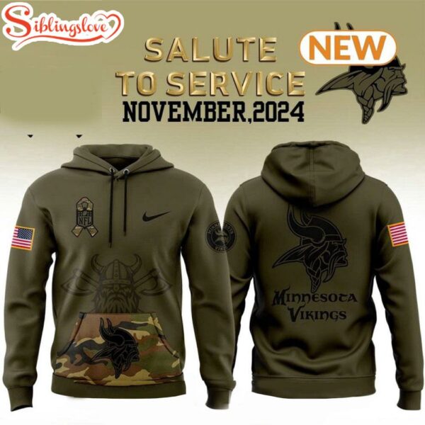 Minnesota Vikings Camo Military Hoodie Shirt 3D Print
