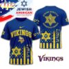 Minnesota Vikings Jewish Heritage 3D T-Shirt For Fans