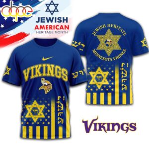 Minnesota Vikings Jewish Heritage 3D T-Shirt For Fans