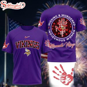 Minnesota Vikings Missing & Murdered Indigenous Women Awareness 3D T-Shirt