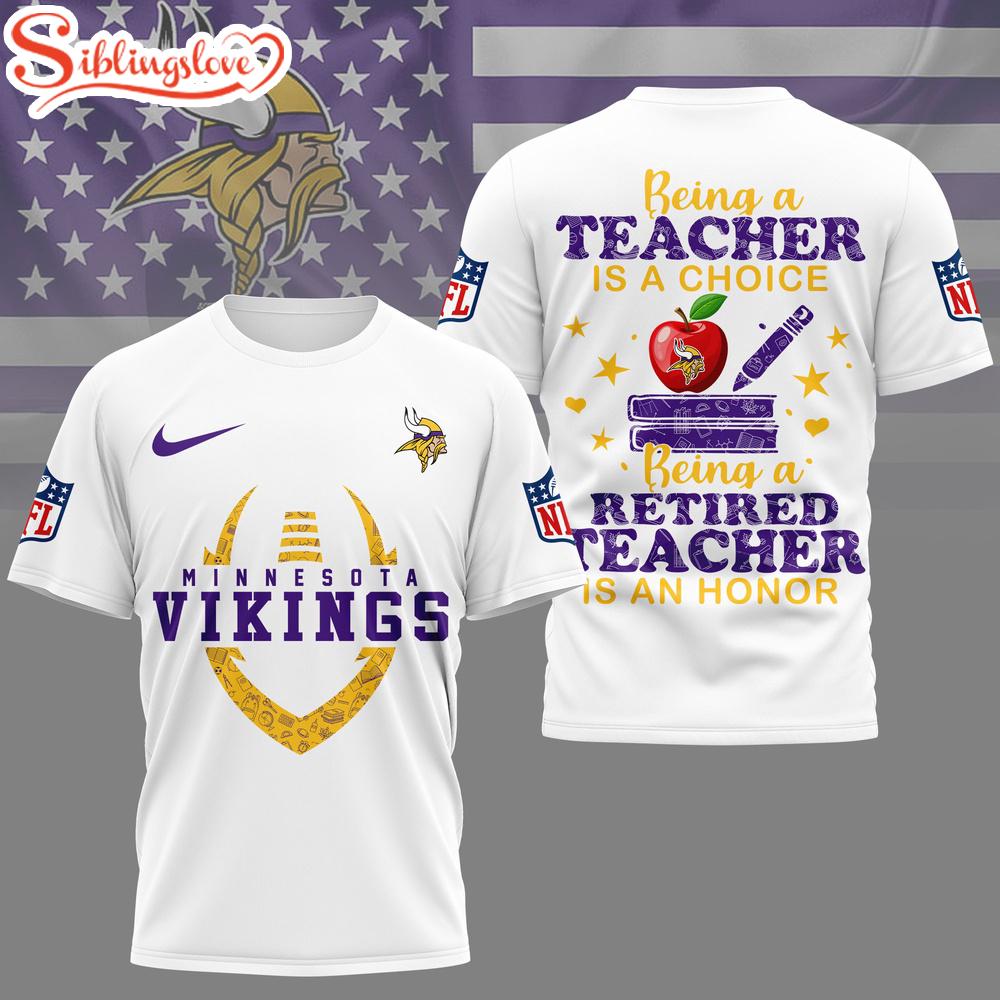 Minnesota Vikings NFL Teacher Honor 3D T-Shirt 1 Minnesota Vikings NFL Teacher Honor 3D T-Shirt