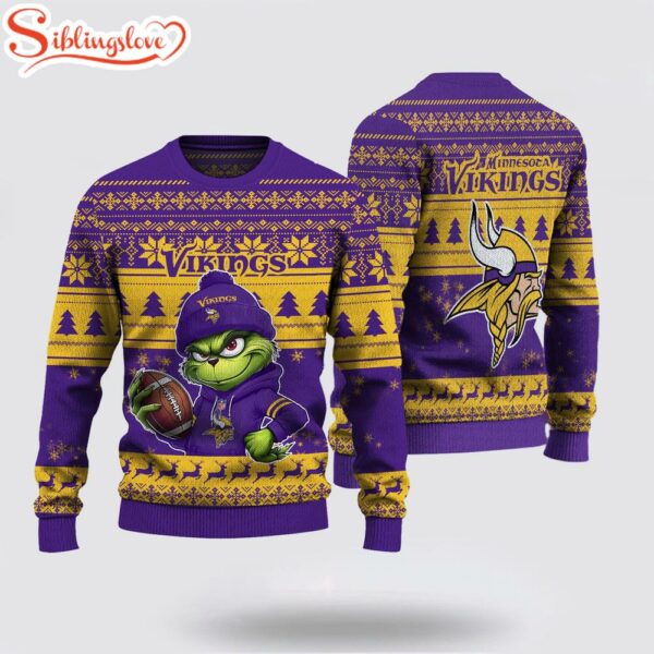 Minnesota Vikings NFL The Grinch Ugly Christmas Sweater