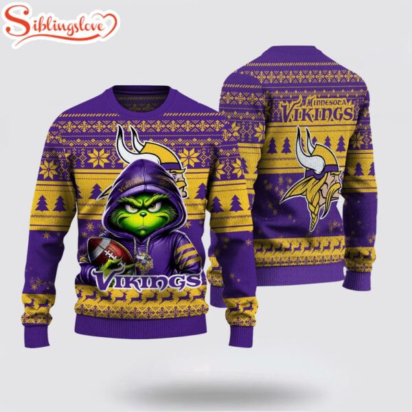Minnesota Vikings The Grinch Ugly Christmas Sweater