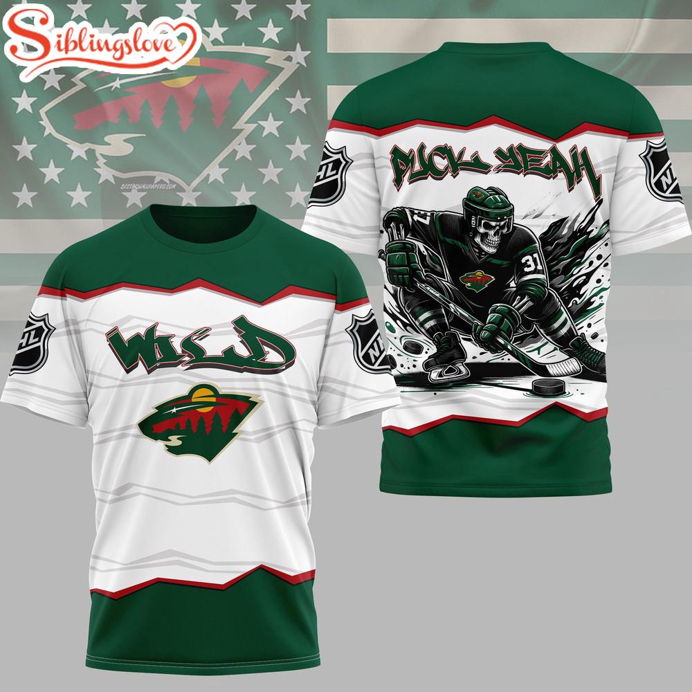 Minnesota Wild NHL Puck Yeah 3D T-Shirt 1 Minnesota Wild NHL Puck Yeah 3D T-Shirt