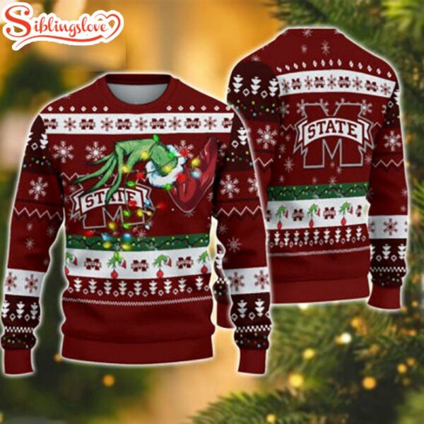 Mississippi State Bulldogs NCAA Grinch Stole Ugly Christmas Sweater