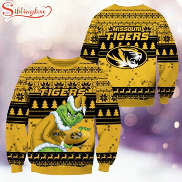 Missouri Tigers NCAA Grinch Ugly Christmas Sweater